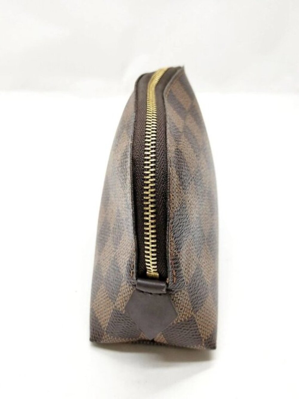 Authentic Louis Vuitton Cosmetic Pochette Damier Ebene Makeup Pouch Brown Canvas - Picture 4 of 16